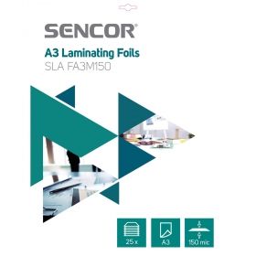 Фолио за ламиниране SENCOR SLA FA3M150, A3, 150 микрона (2x75), 25 бр.