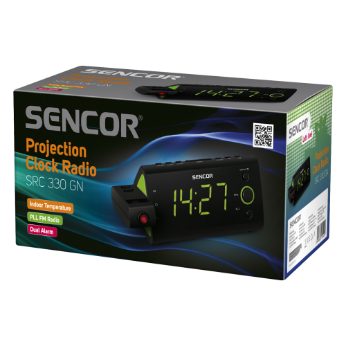 Радио с часовник с прожекция на часа и будилник SENCOR SRC 330 GN