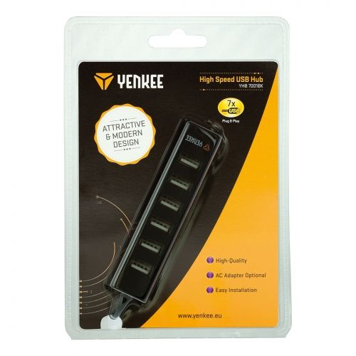7-портов хъб YENKEE YHB 7001BK, 7 x USB