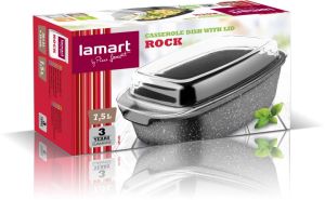 Тава за печене със стъклен капак LAMART LT1156 ROCK