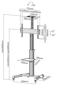 Подова стойка за телевизор STELL SOS 4100, TV CART PROFI