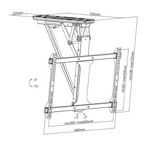 Моторизирана стойка за телевизор STELL SHO 8101, таванна, моторизирана