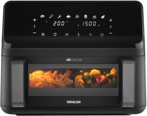 Фритюрник с горещ въздух  (Dual Vita Fryer)  Sencor SFR 9650BK Dual Vita