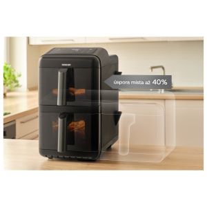 Фритюрник с горещ въздух  (Dual Vita Fryer)  Sencor SFR 1250BK Dual Vita