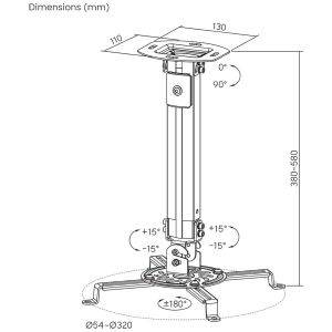 Таванна стойка за проектор Stell SHO 1096