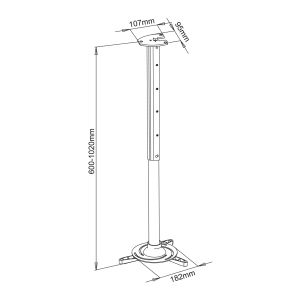 Таванна стойка за проектор STELL SHO 1091, телескопична