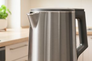 Двойностенна електрическа кана Sencor SWK 0850GY с регулиране на температура и U-образно дъно  