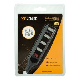 4-портов хъб USB 2.0 YENKEE YHB 4002BK, 4 x USB