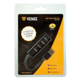 4-портов хъб USB 2.0 YENKEE YHB 4001BK, 4 x USB