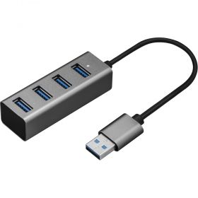 USB хъб метален YENKEE YHB 4300, 4 порта USB 3.0